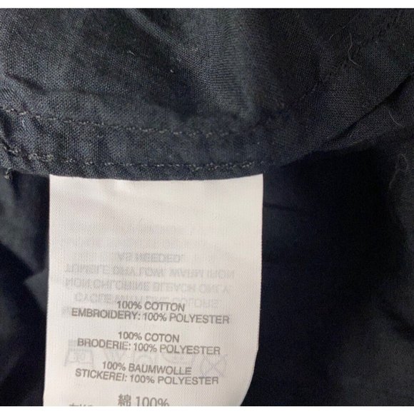 J Crew Women's Swim Suit Cover Up Tunic Eyelet Embroidered Black Medium Boho - Picture 4 of 5